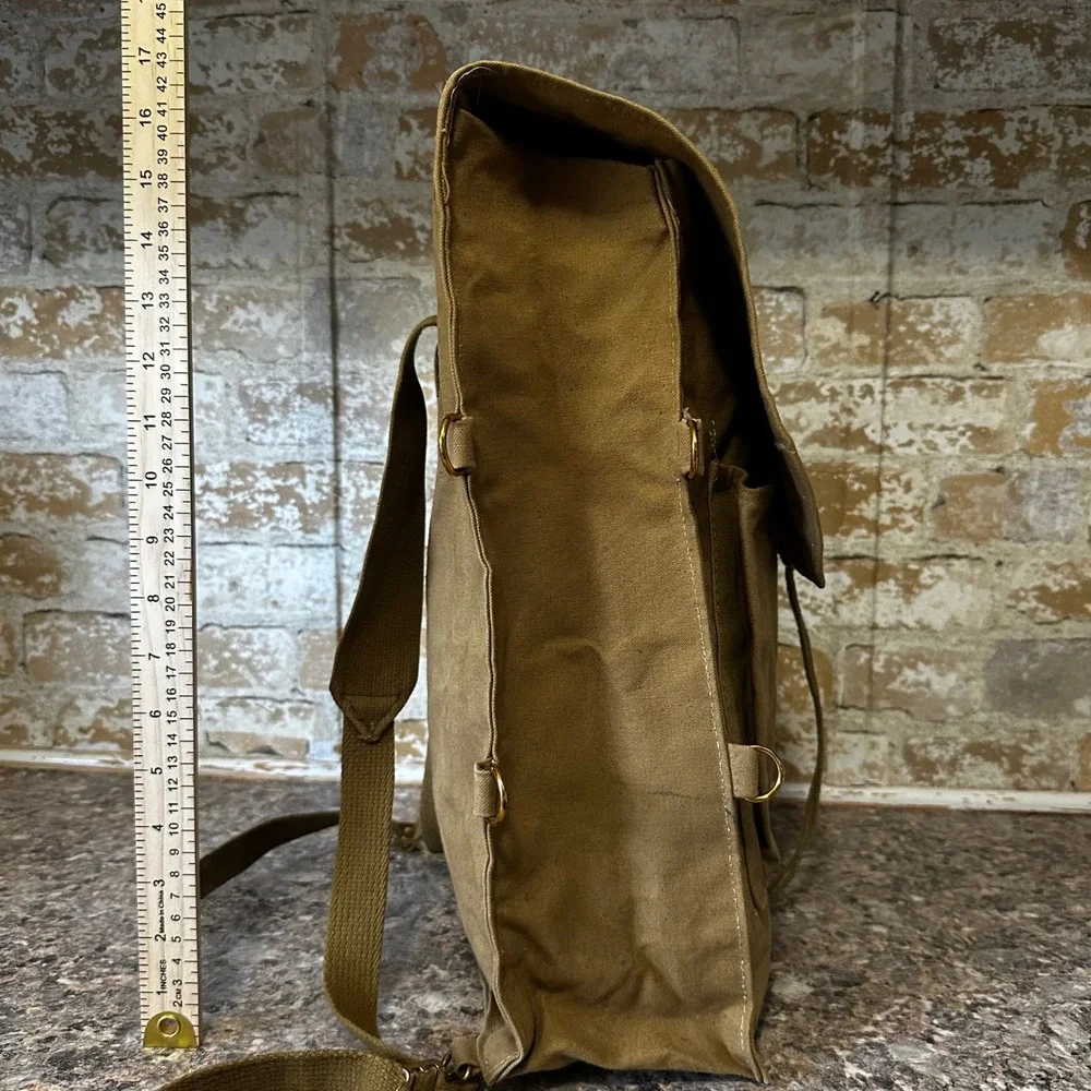 Boy Scouts of America Haversack Backpack Unisex OS Khaki Good Vintage Canvas 573